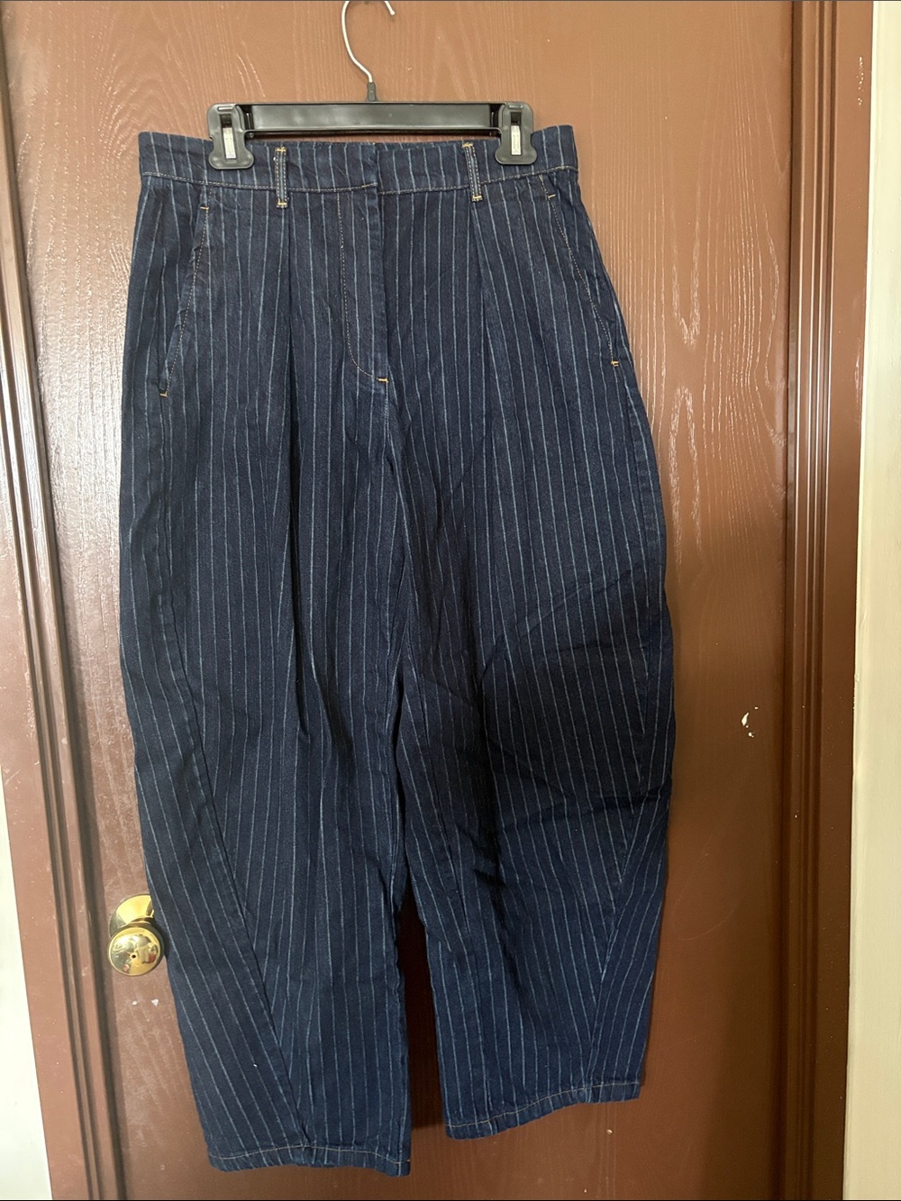 Zara Navy Pinstripe Chinos